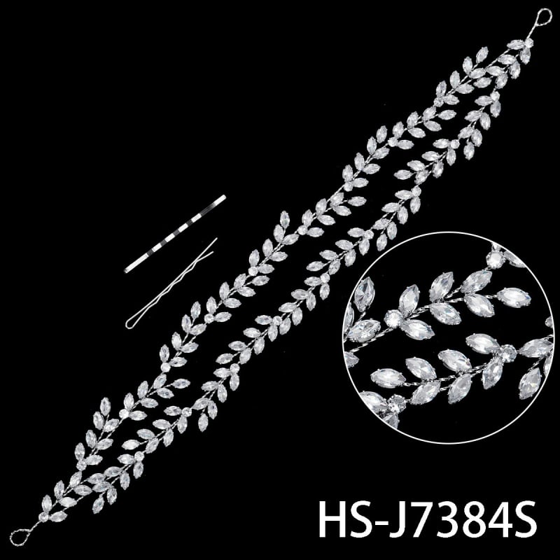 Quyaya Korejas stilā matu lente ar cirkoniem, ziedu forma, modelis Hs-j7380s