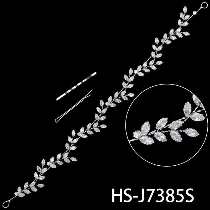 Quyaya Korejas stilā matu lente ar cirkoniem, ziedu forma, modelis Hs-j7380s