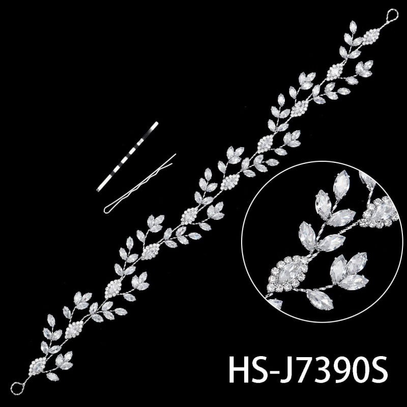 Quyaya Korejas stilā matu lente ar cirkoniem, ziedu forma, modelis Hs-j7380s