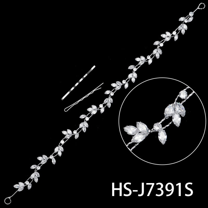 Quyaya Korejas stilā matu lente ar cirkoniem, ziedu forma, modelis Hs-j7380s