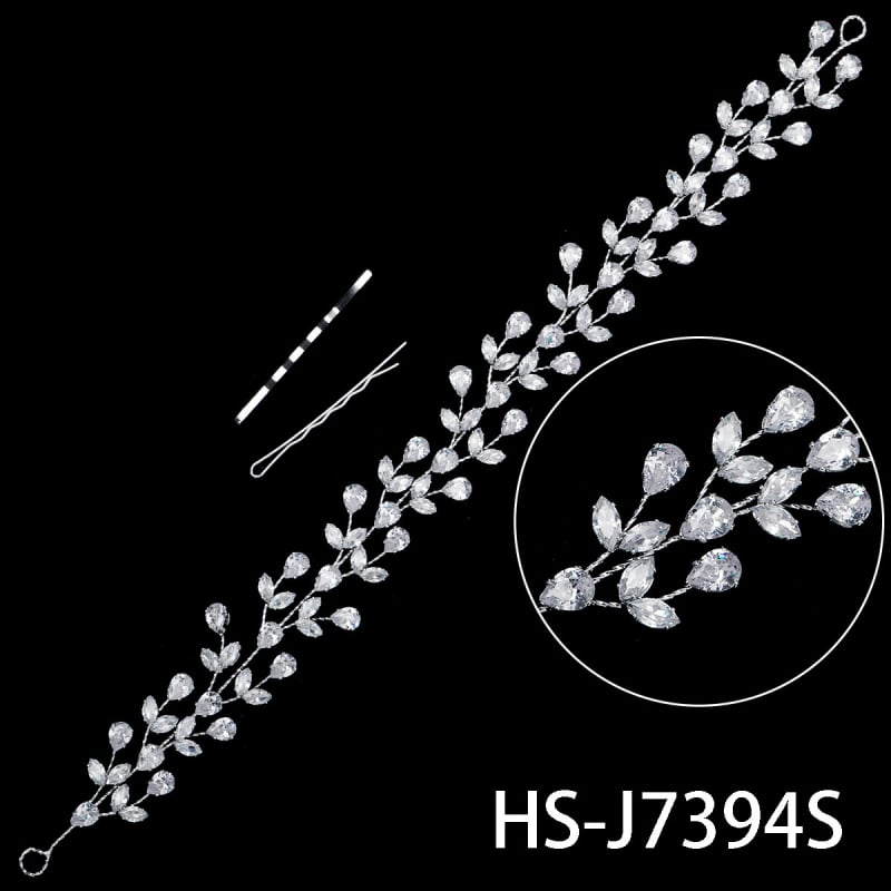 Quyaya Korejas stilā matu lente ar cirkoniem, ziedu forma, modelis Hs-j7380s