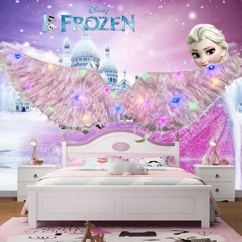 LED gaismas spārnu komplekts meitenēm – auduma spārni, gaismas kostīmu piederums bērniem 4–6 gadi