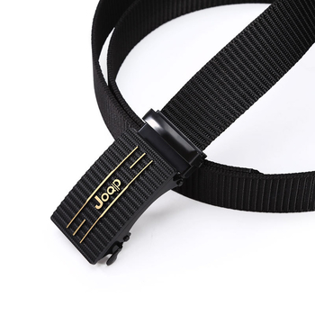 Vīriešu josta no poliestera auduma, dzelzs sprādze, automātiska aizdare, platums 2–4 cm