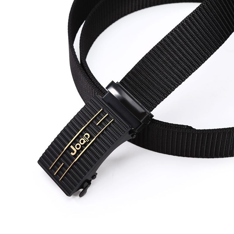 Vīriešu josta no poliestera auduma, dzelzs sprādze, automātiska aizdare, platums 2–4 cm