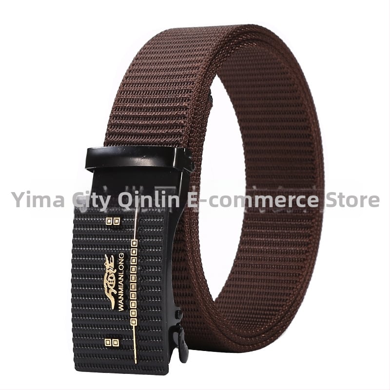 Vīriešu josta no poliestera auduma, dzelzs sprādze, automātiska aizdare, platums 2–4 cm