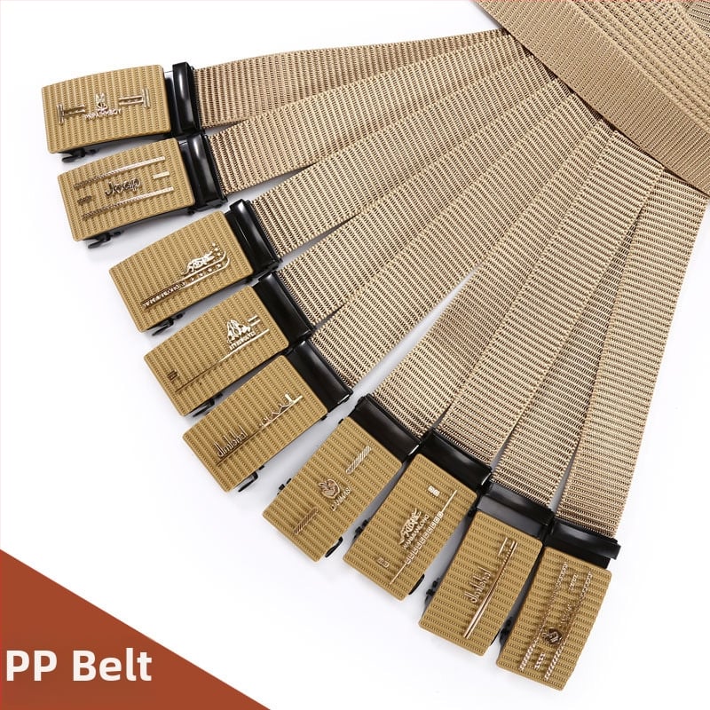 Vīriešu josta no poliestera auduma, dzelzs sprādze, automātiska aizdare, platums 2–4 cm