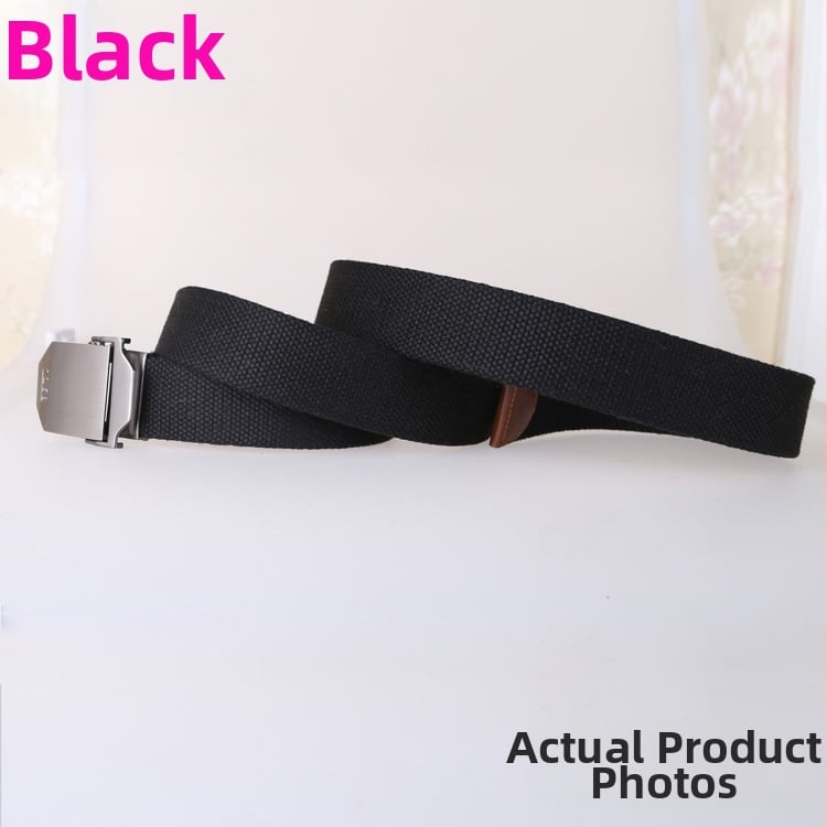 Kanvas josta vīrietim ar dubulto gredzeni sprādzei, šūts materiāls, sakausējuma sprādze, elektroplatinga apdare, personības stils