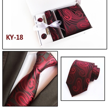 Kravata s jacquard tkaninom, geometrijski uzorak, streličasti stil, poliester vlakno, poklon kutija