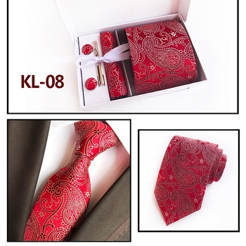 Kravata s jacquard tkaninom, geometrijski uzorak, streličasti stil, poliester vlakno, poklon kutija