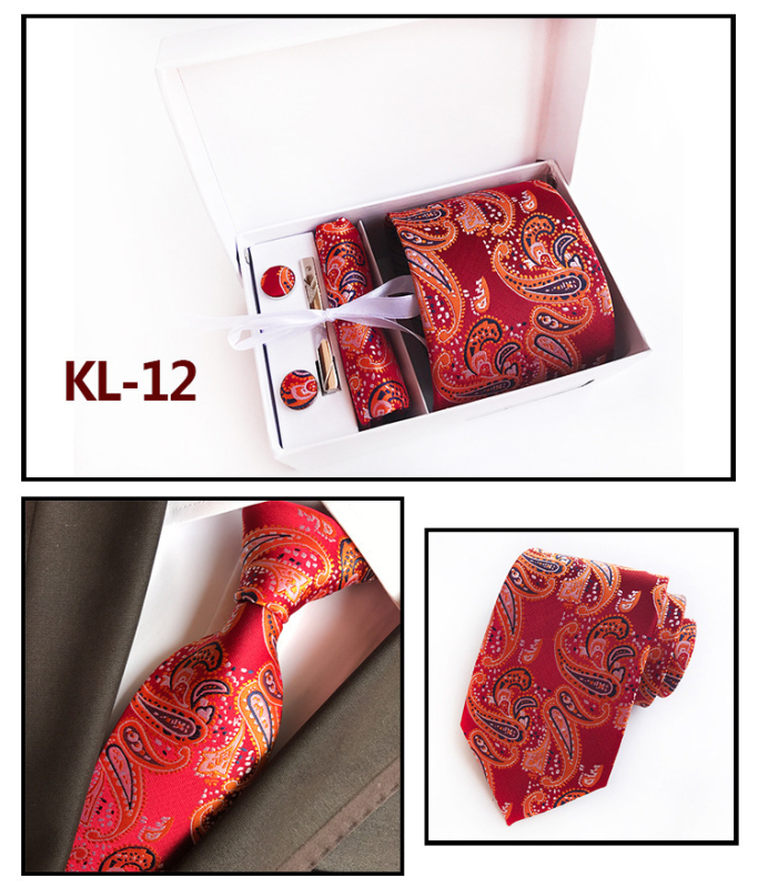 Kravata s jacquard tkaninom, geometrijski uzorak, streličasti stil, poliester vlakno, poklon kutija