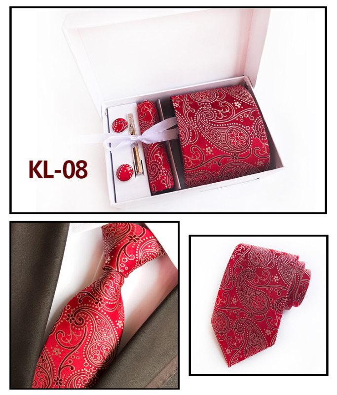 Kravata s jacquard tkaninom, geometrijski uzorak, streličasti stil, poliester vlakno, poklon kutija