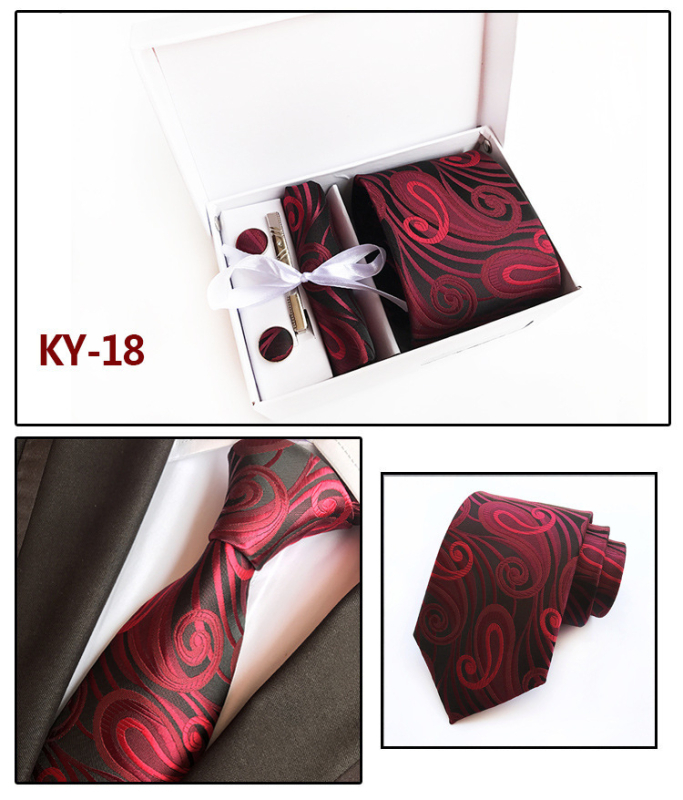 Kravata s jacquard tkaninom, geometrijski uzorak, streličasti stil, poliester vlakno, poklon kutija