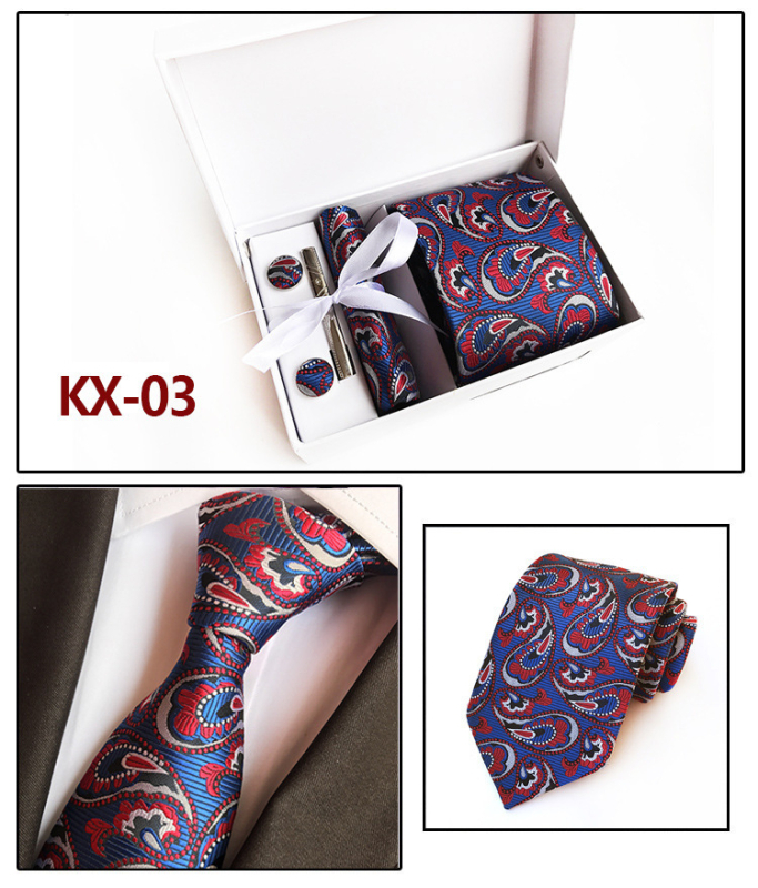 Kravata s jacquard tkaninom, geometrijski uzorak, streličasti stil, poliester vlakno, poklon kutija