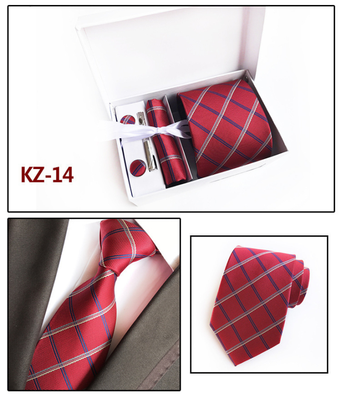Kravata s jacquard tkaninom, geometrijski uzorak, streličasti stil, poliester vlakno, poklon kutija