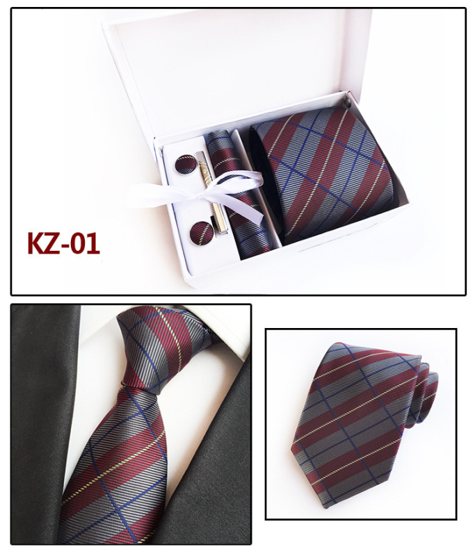 Kravata s jacquard tkaninom, geometrijski uzorak, streličasti stil, poliester vlakno, poklon kutija