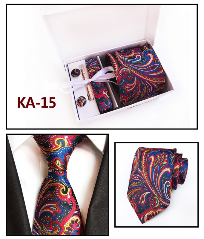 Kravata s jacquard tkaninom, geometrijski uzorak, streličasti stil, poliester vlakno, poklon kutija