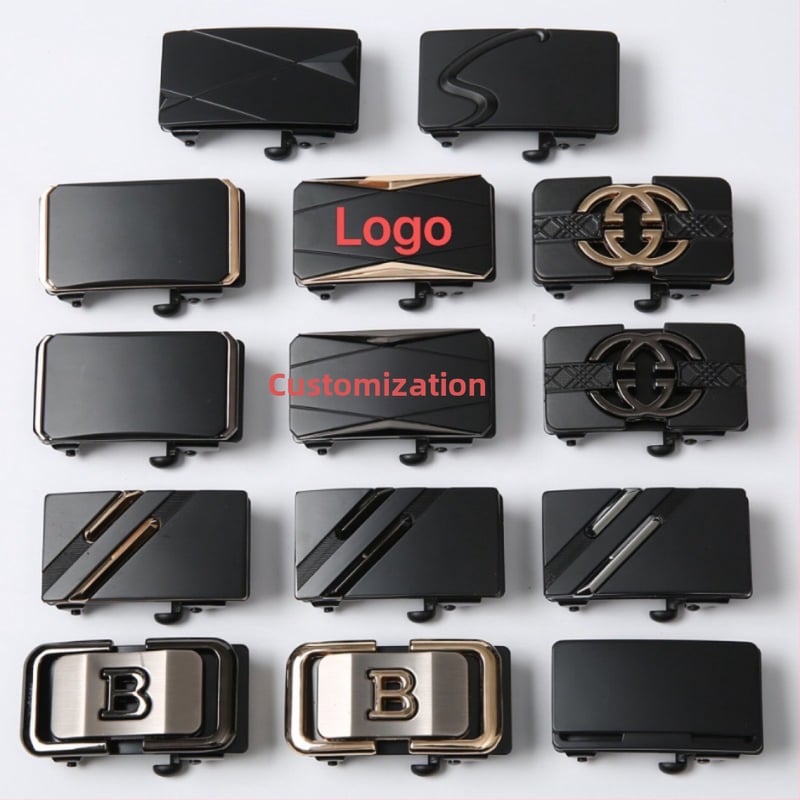 Vīriešu automātiskā jostas sprādze, sakausējums, taisnstūra forma, burtiem raksts, pielāgojama