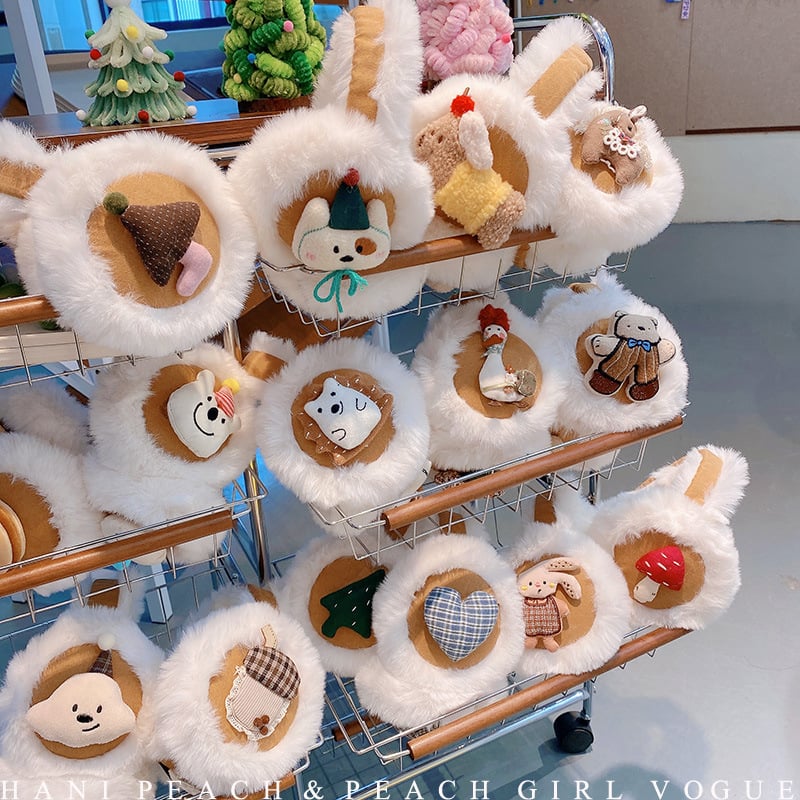 Unisex bērnu pūkaini ausu aizsargi ziemai, pret vēju