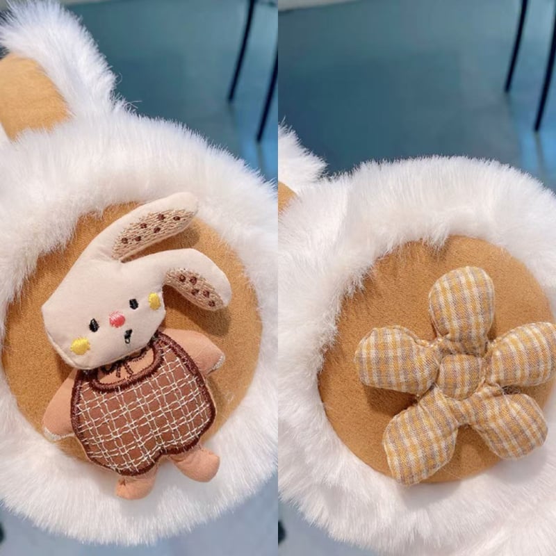 Unisex bērnu pūkaini ausu aizsargi ziemai, pret vēju