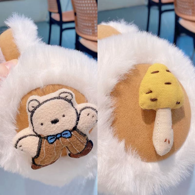 Unisex bērnu pūkaini ausu aizsargi ziemai, pret vēju