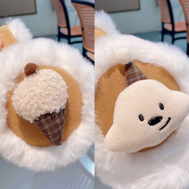 Unisex bērnu pūkaini ausu aizsargi ziemai, pret vēju