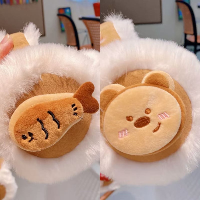 Unisex bērnu pūkaini ausu aizsargi ziemai, pret vēju