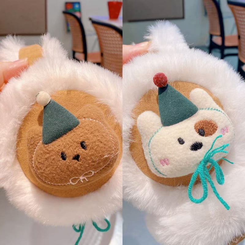 Unisex bērnu pūkaini ausu aizsargi ziemai, pret vēju