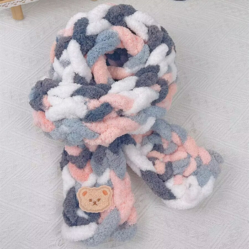 Prsteni šal od cat-tail super debela pređa, oblik snopa, ručno pleteno DIY