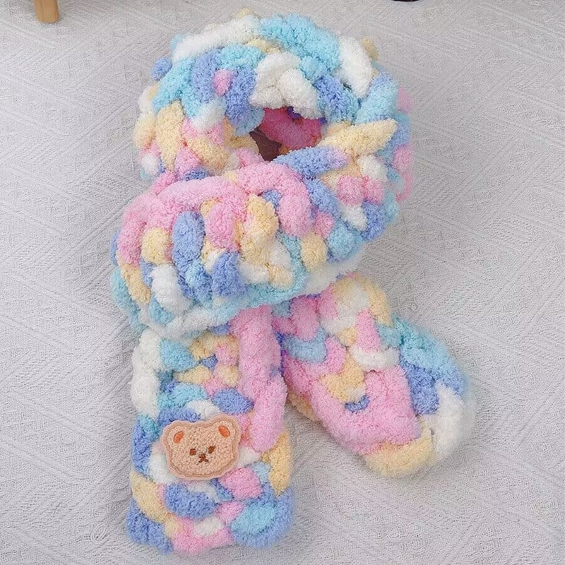 Prsteni šal od cat-tail super debela pređa, oblik snopa, ručno pleteno DIY