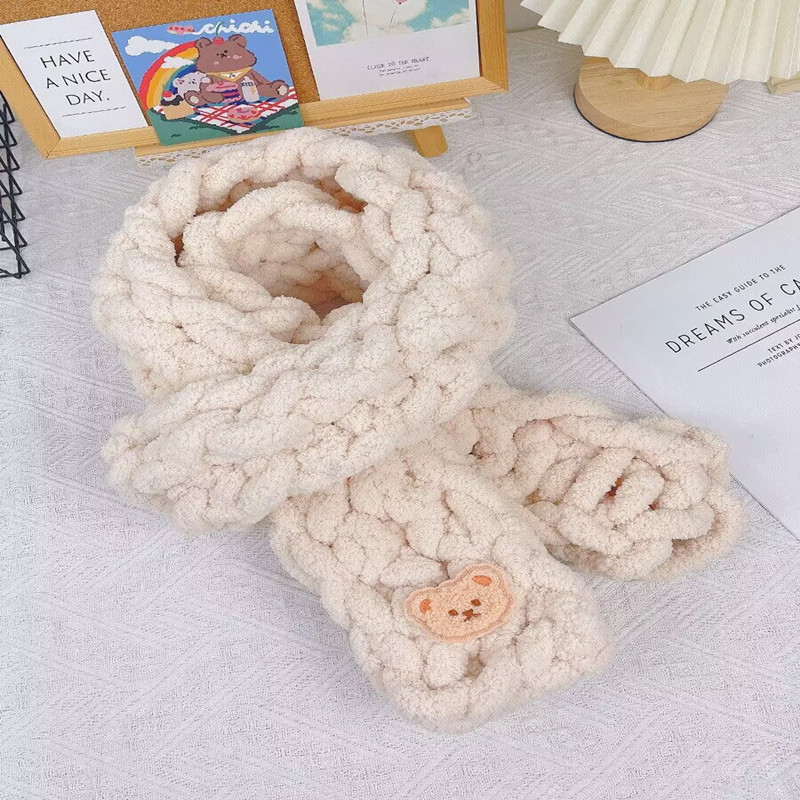 Prsteni šal od cat-tail super debela pređa, oblik snopa, ručno pleteno DIY