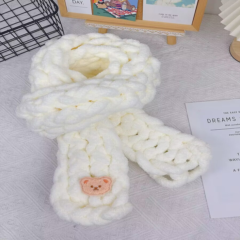 Prsteni šal od cat-tail super debela pređa, oblik snopa, ručno pleteno DIY