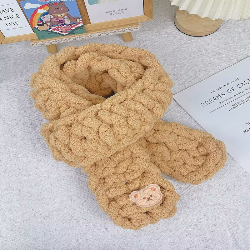 Prsteni šal od cat-tail super debela pređa, oblik snopa, ručno pleteno DIY
