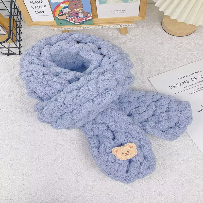 Prsteni šal od cat-tail super debela pređa, oblik snopa, ručno pleteno DIY