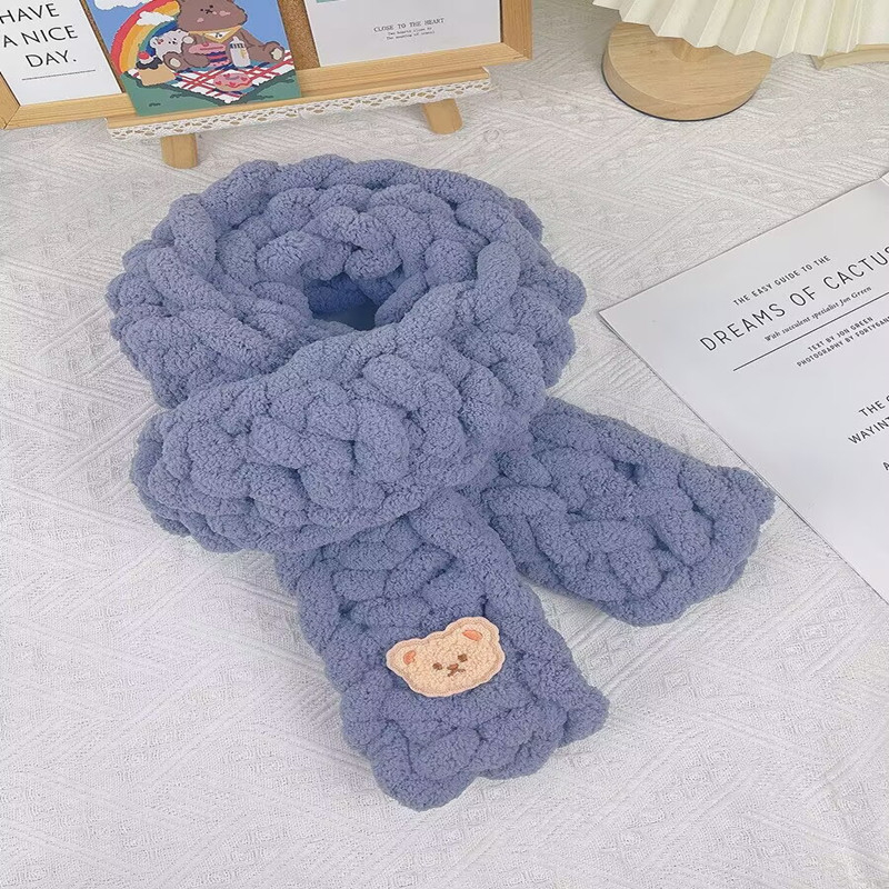 Prsteni šal od cat-tail super debela pređa, oblik snopa, ručno pleteno DIY