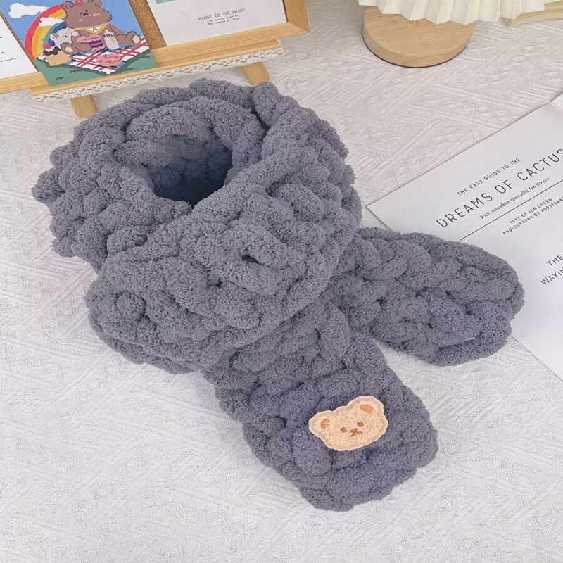 Prsteni šal od cat-tail super debela pređa, oblik snopa, ručno pleteno DIY