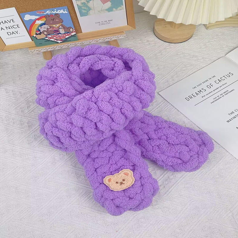 Prsteni šal od cat-tail super debela pređa, oblik snopa, ručno pleteno DIY