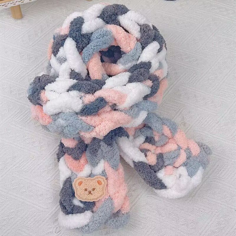 Prsteni šal od cat-tail super debela pređa, oblik snopa, ručno pleteno DIY