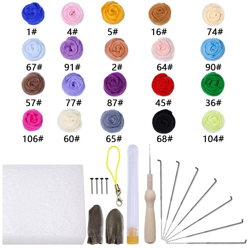 Punch Needle set od vunenog filca — sladak stil, jednostavna ručna izrada, materijali i dodaci za privjeske za lutke