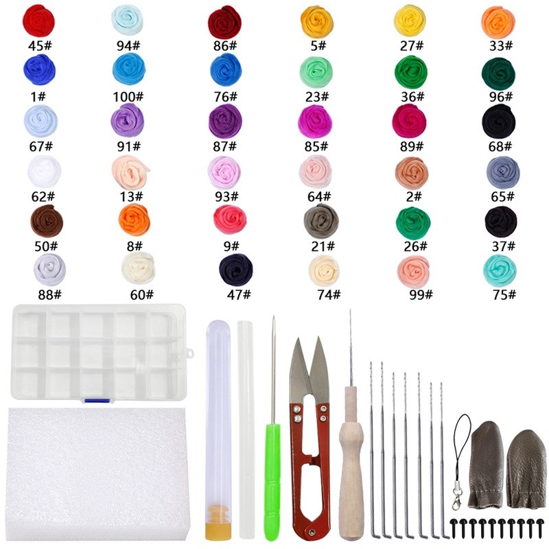 Punch Needle set od vunenog filca — sladak stil, jednostavna ručna izrada, materijali i dodaci za privjeske za lutke