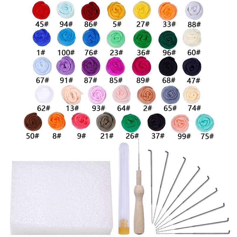 Punch Needle set od vunenog filca — sladak stil, jednostavna ručna izrada, materijali i dodaci za privjeske za lutke