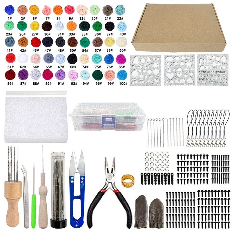 Punch Needle set od vunenog filca — sladak stil, jednostavna ručna izrada, materijali i dodaci za privjeske za lutke