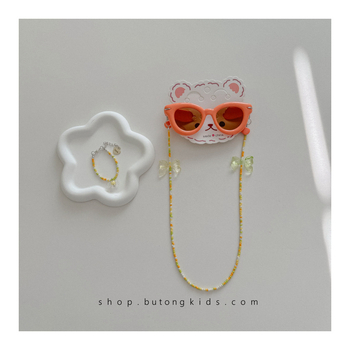 Bērnu saulesbrilles ar brillēm ķēdi - UV380 aizsardzība, pilns rāmis, lēcas PC, rāmis PC, bez polarizācijas