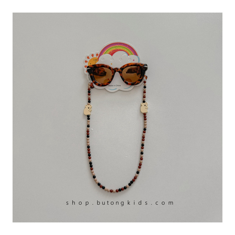 Bērnu saulesbrilles ar brillēm ķēdi - UV380 aizsardzība, pilns rāmis, lēcas PC, rāmis PC, bez polarizācijas