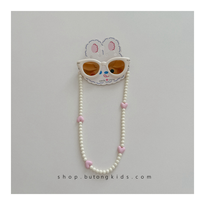 Bērnu saulesbrilles ar brillēm ķēdi - UV380 aizsardzība, pilns rāmis, lēcas PC, rāmis PC, bez polarizācijas