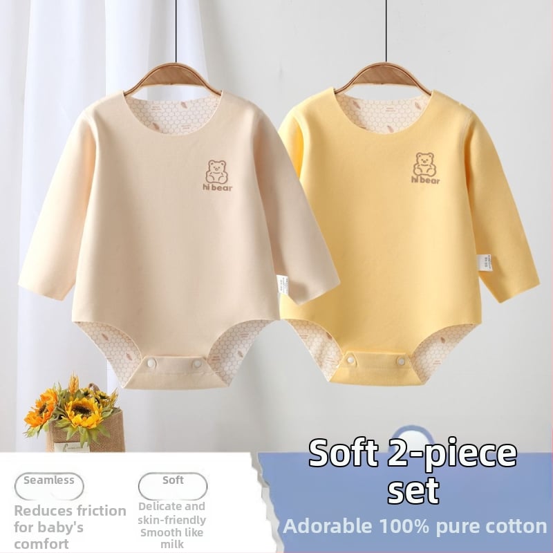 Unisex romper kūdikiams iš Corduroy su 96% triušio plaušų, ilgomis rankovėmis, pavasaris