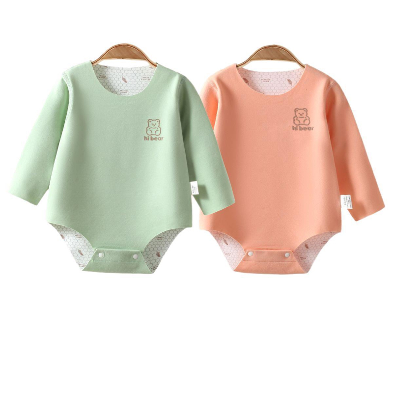 Unisex romper kūdikiams iš Corduroy su 96% triušio plaušų, ilgomis rankovėmis, pavasaris