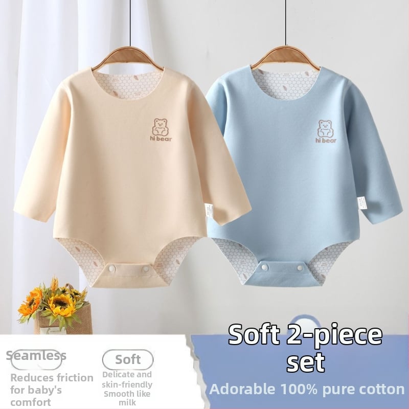 Unisex romper kūdikiams iš Corduroy su 96% triušio plaušų, ilgomis rankovėmis, pavasaris