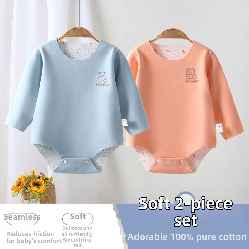 Unisex romper kūdikiams iš Corduroy su 96% triušio plaušų, ilgomis rankovėmis, pavasaris