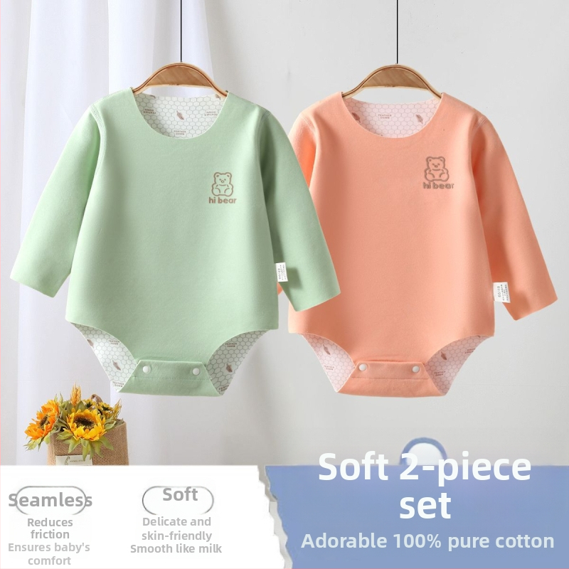 Unisex romper kūdikiams iš Corduroy su 96% triušio plaušų, ilgomis rankovėmis, pavasaris