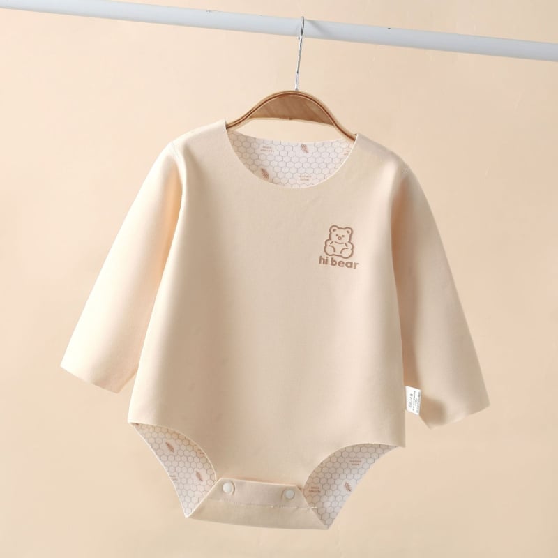 Unisex romper kūdikiams iš Corduroy su 96% triušio plaušų, ilgomis rankovėmis, pavasaris